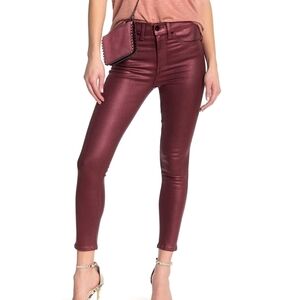 Rag & Bone | Coated High Rise Skinny Jeans in Red Met